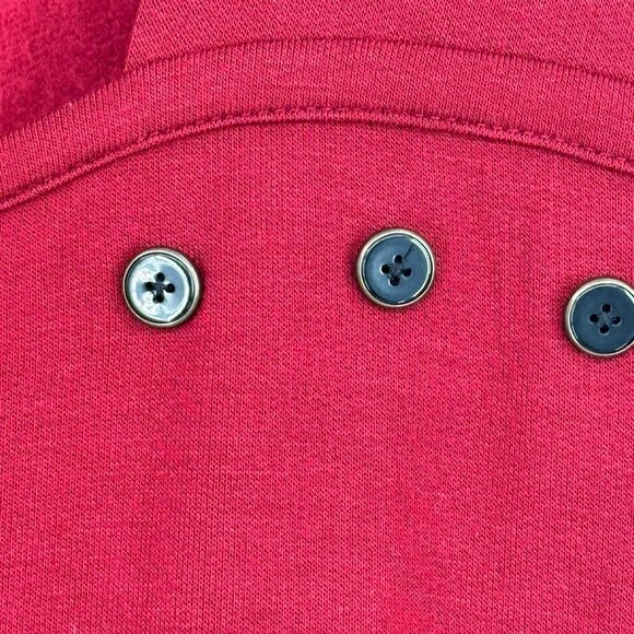 Chicos 1 Womens top Red Long Sleeve Button destail Size medium knit long sleeve - Picture 6 of 12